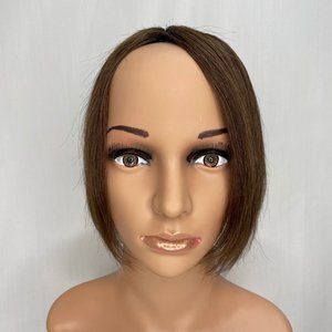 Human Hair Piece Medium Brown Vintage Add On